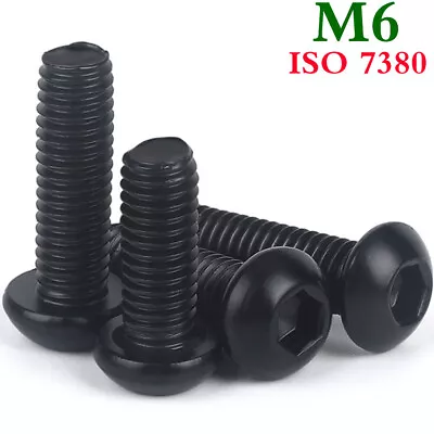 M6 - 1.0 Black 304 Stainless Steel Button Head Hex Socket Cap Screws Allen Bolts • $9.22