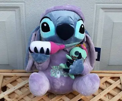 Disney Lilo And Stitch Stitch In Pajamas Holding Scrump Milk Bottle Ohana Plush • $15.63