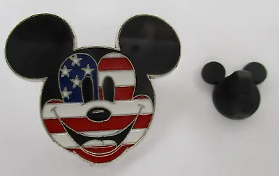 Disney Pin Mickey Mouse Stars Stripes Icon Face American USA Flag • $3.98