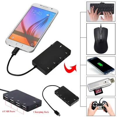 Micro USB OTG 4 Port Hub Power Charging Adapter Cable For Samsung Galaxy&Tablets • $10.15