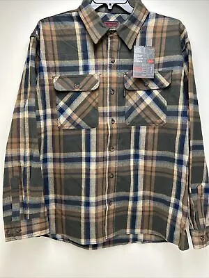 Five Brother Heavy Weight Deluxe Flannel Shirt Color Green Navy Plaid NWT • $24.99