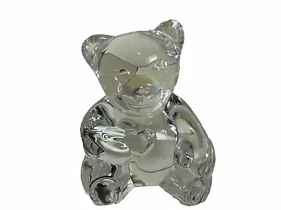 Vintage JONAL FULL LEAD CRYSTAL TEDDY BEAR HEART PAPERWEIGHT • $5