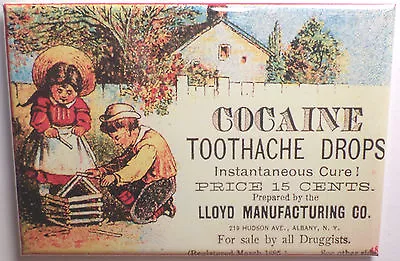 Cocaine Toothache Drops Magnet 2 X3  Refrigerator Locker Advertisement Retro • $6.95