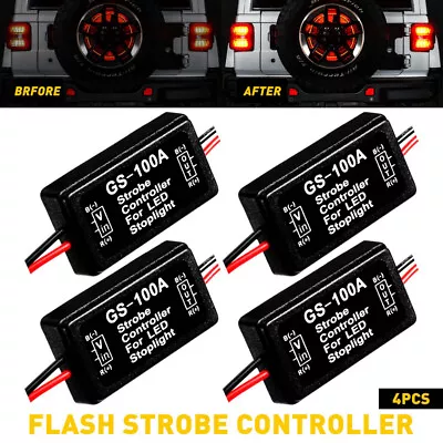 4x Strobe Flash Controller Flasher Box Module Brake LED Stop Tail Lights W/ Tape • $10.99