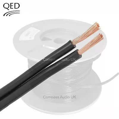 15m QED 79 Strand OFC Speaker Cable Oxygen Free Copper Unterminated BLACK • £29.95