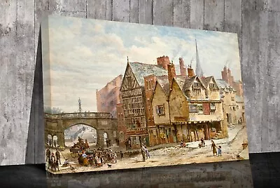 Shipgate Street Lower Bridge Street Chester British Art Mounted Canvas Print • £14.99