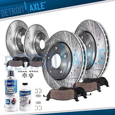 Front Rear Drilled Slotted Rotors Ceramic Brake Pads For 1999-2004 Ford Mustang • $173.37