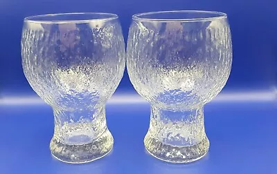 2 X Crown Corning FESTIVE Large Ice Bark Textured Beer Glasses 450mls 13cms • $18.50