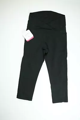 Womens Isabel Maternity Active Black Capri Pant & Crossover Panel NEW! NWT • $10.79