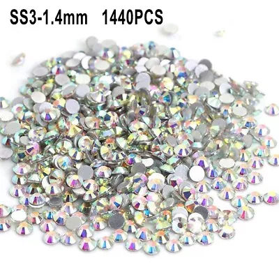 Shiny Glass Gems For Nail Art Crafts 1440pcs Crystal Rhinestones Sparkle • £4.51