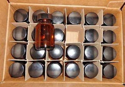 24 VWR Qorpak 16180-681 Amber Wide-Mouth Packer Bottle 30cc Bottle W/ Cap  • $50