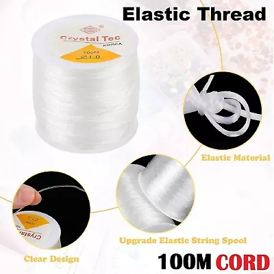 Elastic Cord Beading Thread Bracelet DIY Jewelry String For Stretchy Making Kit • $11.49