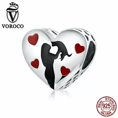 Voroco Fashionable Genuine 925 Silver CZ Charms Beads Fit European Bracelet Gift • £5.70