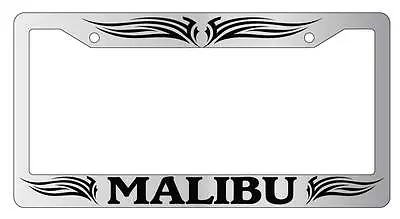 Chrome License Plate Frame Malibu Tribal Design 1 Auto Accessory • $9.99