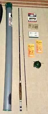 Vintage HEDDON LIFETIME PAL 8' Fly Rod (8245) W/ Reel & Flies ~ PLANO 3048 Tube • $32.99