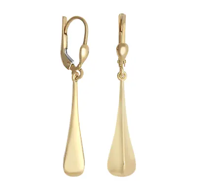 SOLID 9ct Yellow Gold Bomber Blob Drop Earrings - HALLMARKED • £119