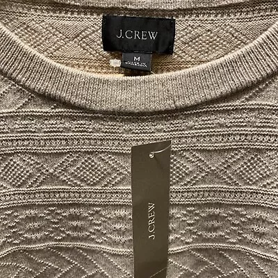 J. Crew Fair Isle Guernsey Sweater Tan Beige Lightweight Men’s M NWT • $36