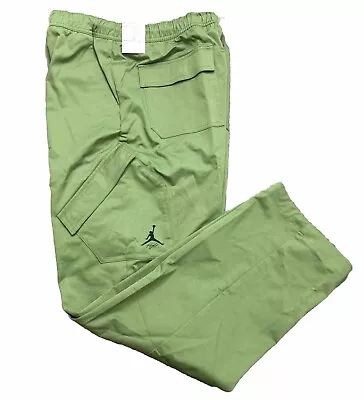 Jordan Essentials Men Cargo Pants XL - Standard Fit Drawstring Pants - Green • $65