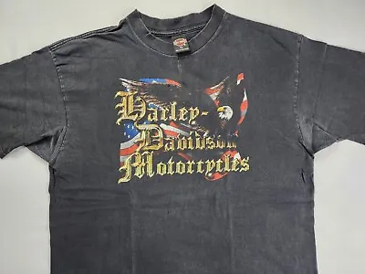 Vintage Harley Davidson Motorcycle HOG Lynchburg VA T Shirt 2XL Distressed  • $17.99