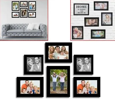 Wall Mounted 6 Multi Photo Frame Family Love Friends Party Album Picture Frames • £14.23