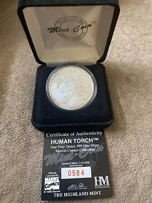 RARE Marvel Comics Human Torch 1oz .999 Limited Edit Silver Coin • $450