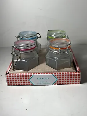 Pier 1  Imports Set Of 4 3 Oz. Glass Spice Jars New In Box • $20