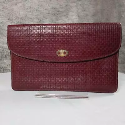 Vintage Celine Red Leather Clutch Bag RT139 • $119.90