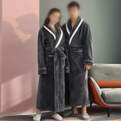 Mans Lapel Terry Towelling Bath Robe Dressing Gown Bathrobe Towel Soft Pajamas • $48.96