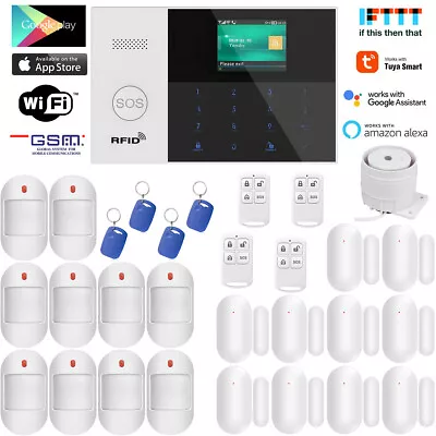 A02 WiFi Tuya APP Wireless Wired Home Security Alarm Burglar System+Alexa+Google • $248.30