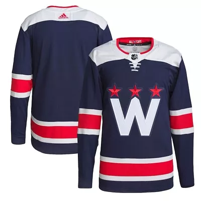 Washington Capitals Adidas Aeroready  Blue W  Alternate Jersey - Size 60 (NWOT) • $100