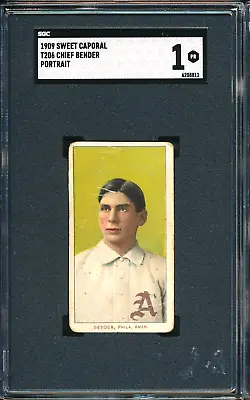 T206 SC 150 25: CHIEF BENDER Portrait Philadelphia Athletics HOF ~ SGC 1 • $234.50