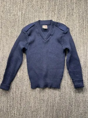 Vintage Brigade Quartermasters Sweater Mens 40 Blue Military The Wooly Pully • $18.82