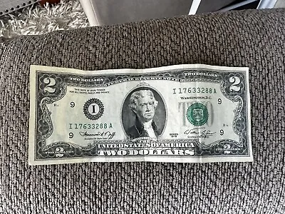 US $2 Two Dollar Bill 1976 Series Well Circulated Serial Number Starting With 1 • $500