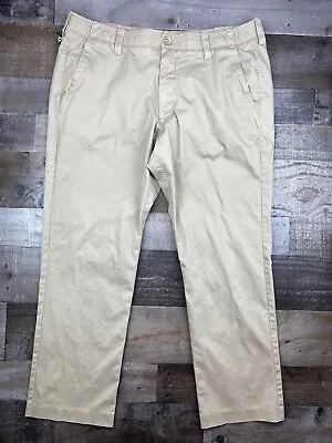 Mens Under Armour Golf Chino Pants Size 40x30 Tan Performance Athletic Stretch • $16.96