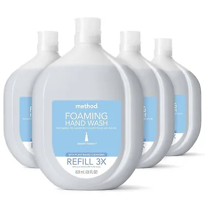 Method Foaming Hand Soap Refill Sweet Water 28 Fl Oz Pack Of 4 - New & Sealed • $38.88