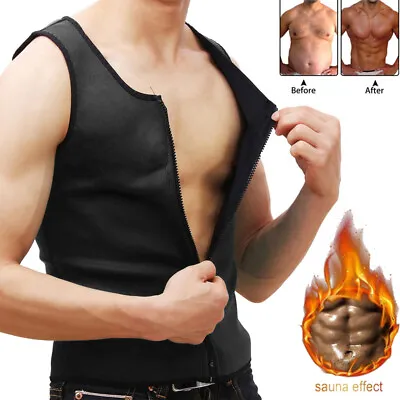 $31.79 • Buy Neoprene Corset Men Women Body Shaper Zip Sauna Suit Tank Top Vest Compression