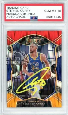 Stephen Curry 2020-21 Panini Select R/W/O Flash Auto Card 57 PSA/DNA 10 (Yellow) • $699.95