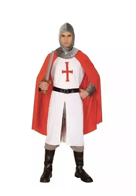 Mens Knight Costume Adults St George Fancy Dress Medieval English Crusader Man • £15