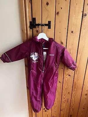 Regatta Peppa Pig Puddle Suit Waterproof Purple 1.5-2 Years 18-24 Months • £10
