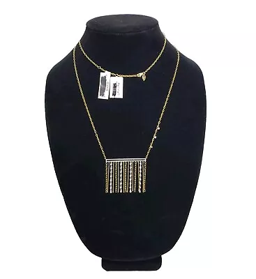 Meira T 14k Gold Diamond Bar Fringe Lariat Necklace Extra Long 34  NEW $3450 • $1500