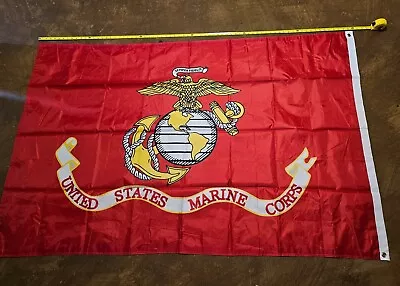 US Military Marine Corps USMC Nylon Double Sided Flag 4x6 Ft Brass Grommets • $14.50