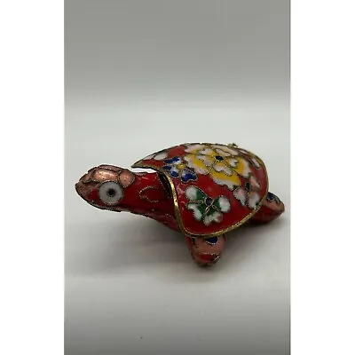 Vintage Cloisonne Turtle Trinket Box Small 3  X 2  • $20