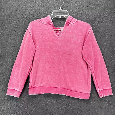 Vintage Havana Sweatshirt XL 16 Pink Hoodie V Neck Long Sleeves Youth • $13.59