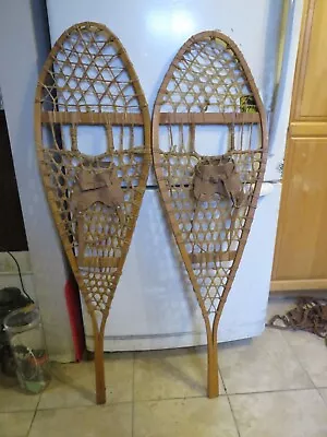 Vintage Wooden Snowshoes Size   48 `` Long By  15` Wide  Nice  Mfg Faber  (3758 • $64.99