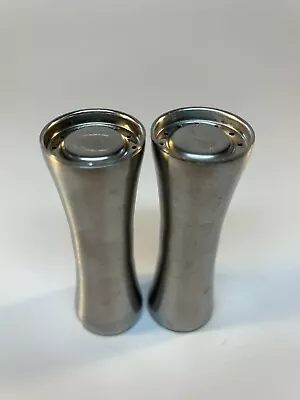 Atomic Stainless Steel Salt And Pepper Shakers Mid-century Modern Vintage Foley • $10