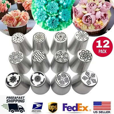 Cake Decorating Set Russian Piping Tips Flower Icing Nozzles Cake Pastry Baking • $3.99