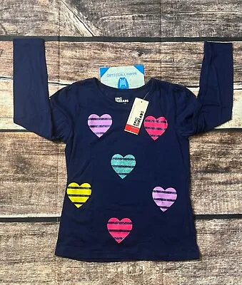 Epic Threads Glitter Hearts Long Sleeve Shirt Girls Size 6x Navy • $5.71