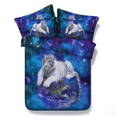$173.80 • Buy Tiger Lying Planet 3D Printing Duvet Quilt Doona Covers Pillow Case Bedding Sets