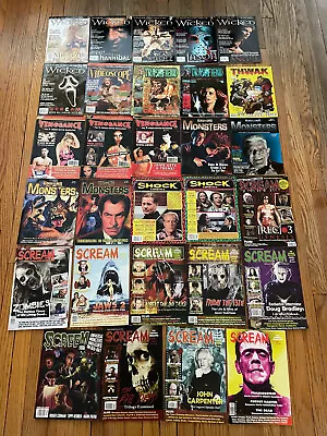 Lot Of 29 Horror Magazines Wicked Vengeance Undying Monsters Scream Shock Cinema • $25