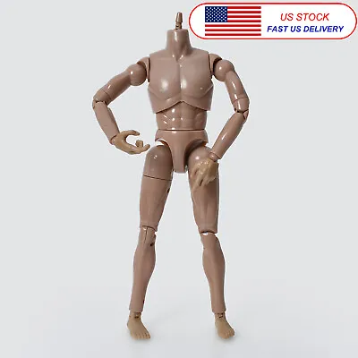 1:6 Scale Head Play Action Narrow Shoulder Figure Male Nude Muscular Body Toy  • $9.51